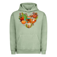 Pigment Oil Green pumpkin and latte with fall Urban Hoodie - AdoDesignShop