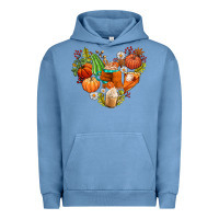Pigment Pebble Blue pumpkin and latte with fall Urban Hoodie - AdoDesignShop