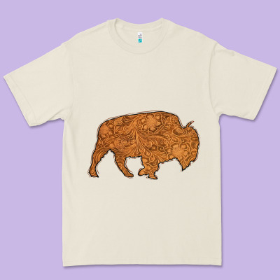 Western Vintage Bison Silhouette Premium Tee Designed By Bettercallsaul