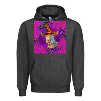 Charcoal Heather Halloween Saanen Goat Zipper Hoodie - LillyAllenDesigns