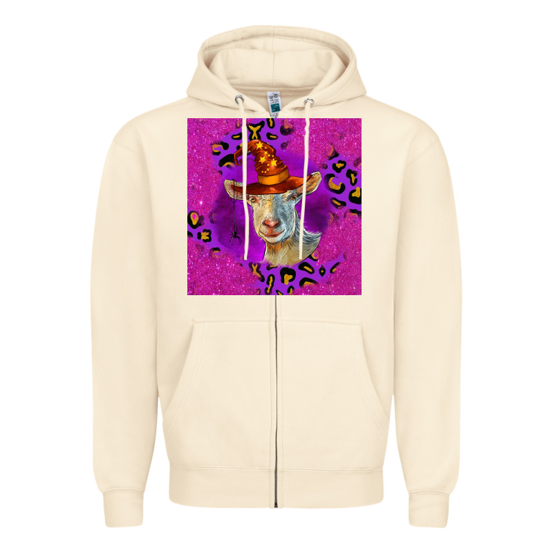 Halloween Saanen Goat Zipper Hoodie by LillyAllenDesigns | Teevron