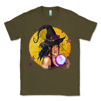 Army Green Black Witch Classic Tee - texasbilliewilder