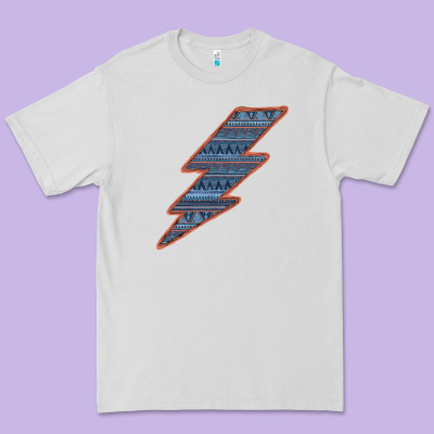 Western Orange Border Aztec Lightning Premium Tee Designed By Bettercallsaul