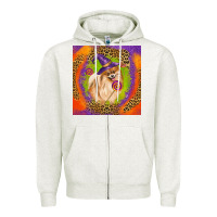 Oatmeal Heather Halloween Pomeranian Dog Zipper Hoodie - LillyAllenDesigns