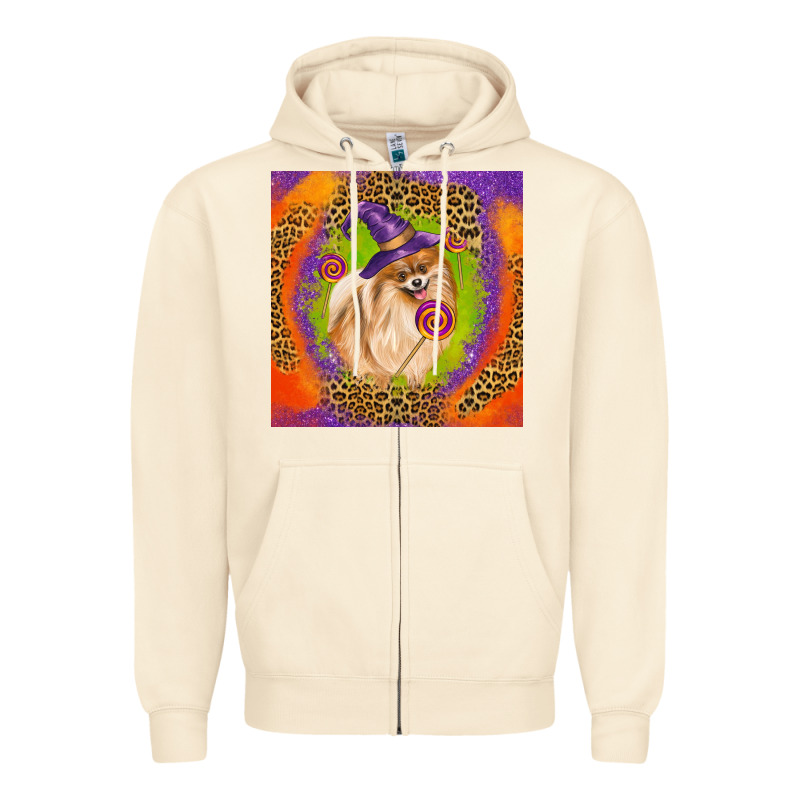 Halloween Pomeranian Dog Zipper Hoodie by LillyAllenDesigns | Teevron