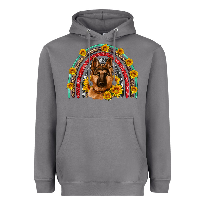 German Shepherd Rainbow Heavyweight Hoodie by Artiststas | Teevron
