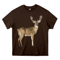 Chocolate Brown white tailed buck deer Heavy Core Tee - LillyAllenDesigns