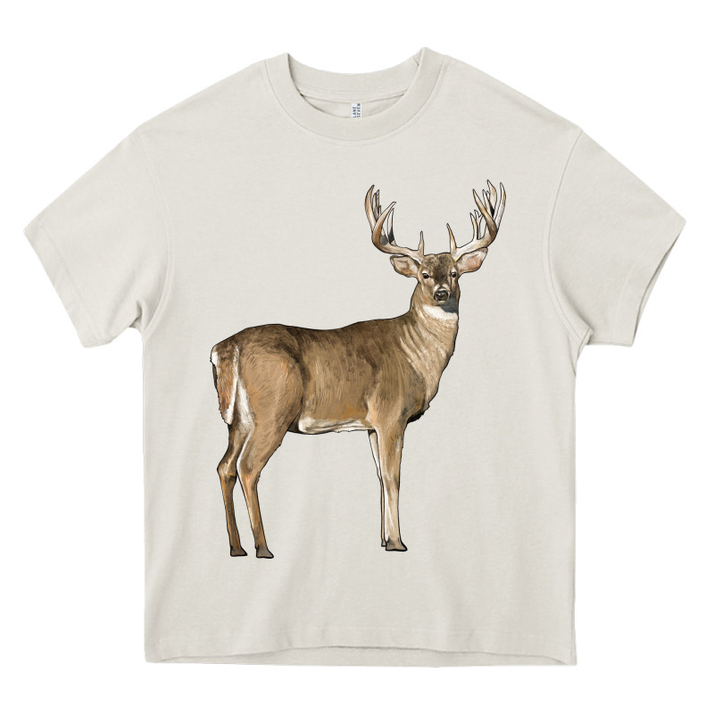White Tailed Buck Deer Heavy Core Tee by LillyAllenDesigns | Teevron