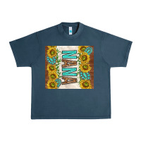 Midnight Navy nana sunflowers and turquoise gemstones Urban Heavy Tee - TumblerDesignByShophia
