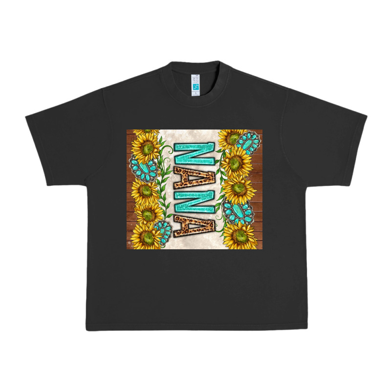 Nana Sunflowers And Turquoise Gemstones Urban Heavy Tee by TumblerDesignByShophia | Teevron