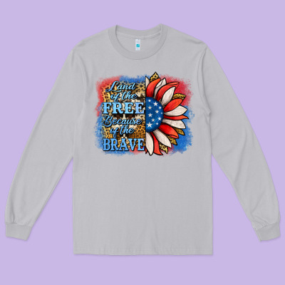 Patriotic Sunflower Long Sleeve Tee Designed By Jasminsmagicworld