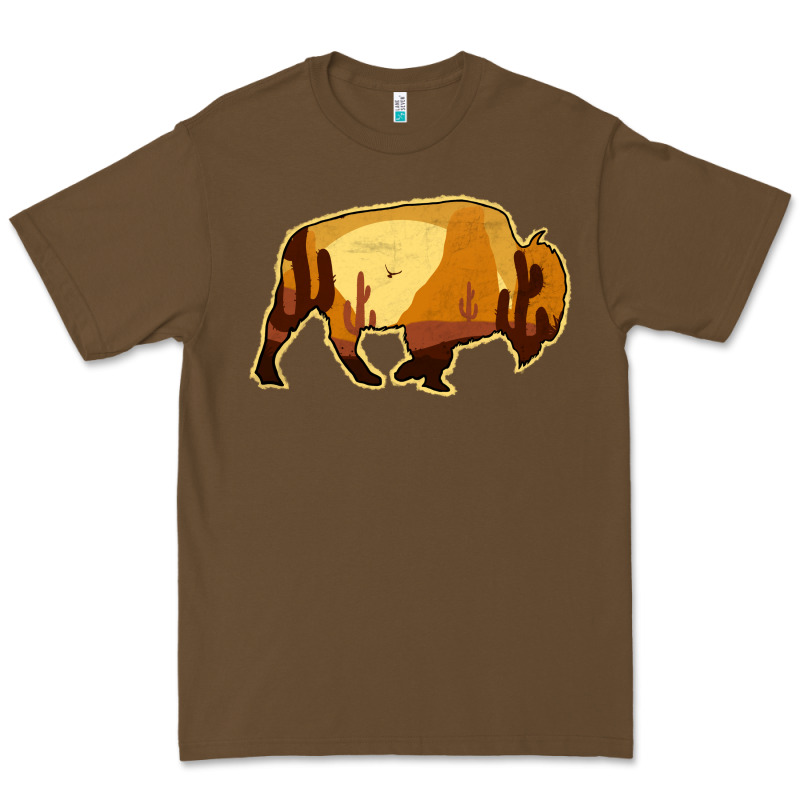 Desert Landscape Bison Silhouette Premium Tee by Bettercallsaul | Teevron