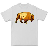 Dove Grey Desert Landscape Bison Silhouette Premium Tee - Bettercallsaul