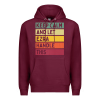 Burgundy Keep Calm And Let Ezra Handle This Funny Retro Quote Premium Hoodie - minhPixels