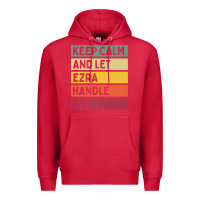 Cardinal Keep Calm And Let Ezra Handle This Funny Retro Quote Premium Hoodie - minhPixels