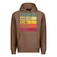 Chestnut Keep Calm And Let Ezra Handle This Funny Retro Quote Premium Hoodie - minhPixels