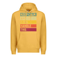 Mustard Keep Calm And Let Ezra Handle This Funny Retro Quote Premium Hoodie - minhPixels
