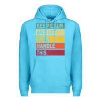 Ocean Blue Keep Calm And Let Ezra Handle This Funny Retro Quote Premium Hoodie - minhPixels