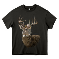 Asphalt white tailed buck deer head Heavy Core Tee - LillyAllenDesigns