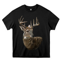Black white tailed buck deer head Heavy Core Tee - LillyAllenDesigns