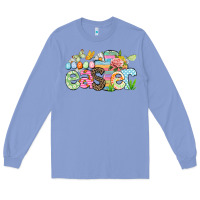 Colony Blue Happy Easter Easter Day Long Sleeve Tee - CowGirlArtShop