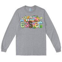 Heather Grey Happy Easter Easter Day Long Sleeve Tee - CowGirlArtShop