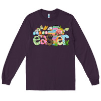 Plum Happy Easter Easter Day Long Sleeve Tee - CowGirlArtShop