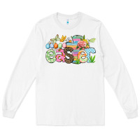 White Happy Easter Easter Day Long Sleeve Tee - CowGirlArtShop