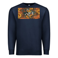 Navy texas map bull skull sunflower leopard licence plate Premium Sweatshirt - Artiststas