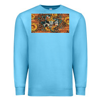 Ocean Blue texas map bull skull sunflower leopard licence plate Premium Sweatshirt - Artiststas