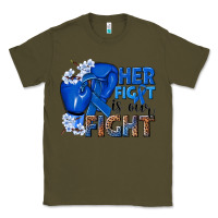 Army Green Her fight is our fight Colon Cancer blue ribbon Classic Tee - NancyCooperArtShop