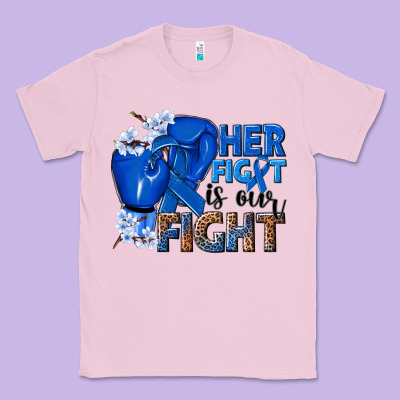 Her Fight Is Our Fight Colon Cancer Blue Ribbon Classic Tee Designed By Nancycooperartshop