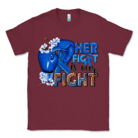 Burgundy Her fight is our fight Colon Cancer blue ribbon Classic Tee - NancyCooperArtShop