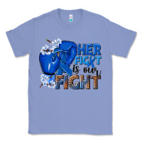 Colony Blue Her fight is our fight Colon Cancer blue ribbon Classic Tee - NancyCooperArtShop