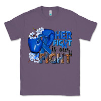 Lavender Her fight is our fight Colon Cancer blue ribbon Classic Tee - NancyCooperArtShop