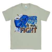 Matcha Her fight is our fight Colon Cancer blue ribbon Classic Tee - NancyCooperArtShop
