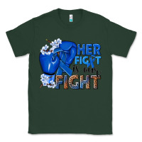Sports Green Her fight is our fight Colon Cancer blue ribbon Classic Tee - NancyCooperArtShop
