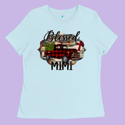 Blessed Mimi Christmas Truck Ladies Tee Designed By Bettercallsaul