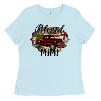 Baby Blue Blessed Mimi Christmas Truck Ladies Tee - Bettercallsaul