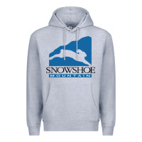 Heather Grey snowshoe mountain Premium Hoodie - minhPixels