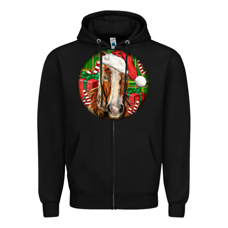 Belgian Horse  Christmas Zipper Hoodie by LillyAllenDesigns | Teevron