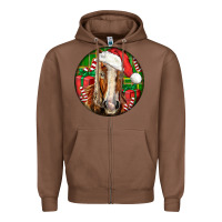 Chestnut Belgian Horse  Christmas Zipper Hoodie - LillyAllenDesigns