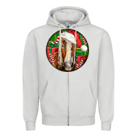 Dove Grey Belgian Horse  Christmas Zipper Hoodie - LillyAllenDesigns