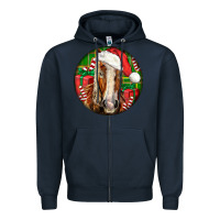 Navy Belgian Horse  Christmas Zipper Hoodie - LillyAllenDesigns