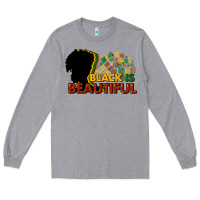 Heather Grey Black is beautiful Long Sleeve Tee - HowdyJamesFarm