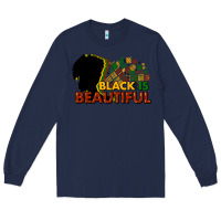 Navy Black is beautiful Long Sleeve Tee - HowdyJamesFarm