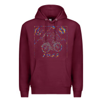 Burgundy Bicycle Day 1943  LSD Acid Trip  Druffi gift Premium Hoodie - minhPixels