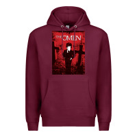 Burgundy The Omen Horror Movie Premium Hoodie - minhPixels