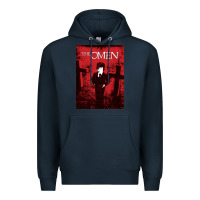 Navy The Omen Horror Movie Premium Hoodie - minhPixels