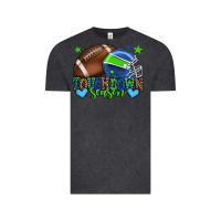 Vintage Black Touchdown season American football green and blue Vintage Tee - HowdyJamesFarm